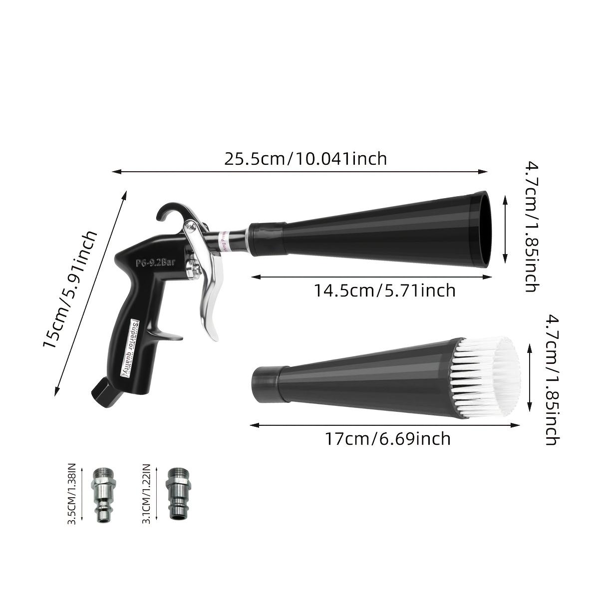 Adjustable Valve Tornado Car Cleaning Gun, High Pressure Air Blower Duster with Flow Control, Safe Leather & Crevice Deep Clean Tool for Pro Automotive Detailing