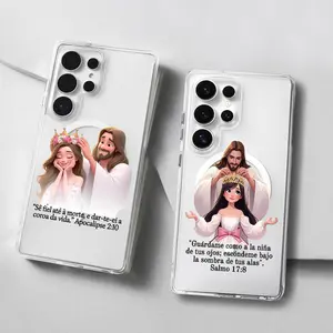 Divine Crown Blessing Pattern Magnetic phone Case for Samsung S26/S25/S24/S23/S22/S21/S20/S10/NOTE20/NOTE10/NOTE9/PLUS/ULTRA/FE/A57/A56/A55/A54/A37/A36/A35/A34/A26/A25/A24/A23/A17/A16/A15/A14/A07/A06/A05with MagSafe,Transparent Shockproof Protective Cover