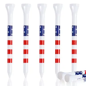 Golf Tees 3-1/4" Durable Bamboo Tees 100 Pack, Friendly Biodegradable Material Reduce Friction Side Spin More Stable
