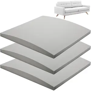 22"x22" Couch Cushion, Grey Sofa Cushion Sagging Repair, Curved High Density Foam Furniture Sagging Seat Sectional Loveseat Chair (3 Pcs)
