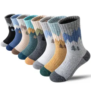 8 Pairs Kids Merino Wool Hiking Socks for Toddlers Boys Girls Warm Thick Thermal Crew Boot Heavy Cozy Gift Socks