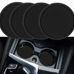 Car Cup Mats Set of 4, Universal Non-Slip Insert Decorative Car Interior Accessories, Suitable for Men and Women, Vehicle Cup Holder Parts