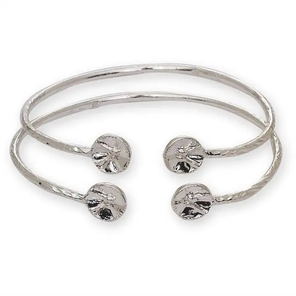 BETTER JEWELRY .925 Sterling Silver Bangles for Adults, Handmade West Indian Style with Flat Drums, 2.5mm Slim Elegant Pair, Gift Box, Unisex, 20 Grams