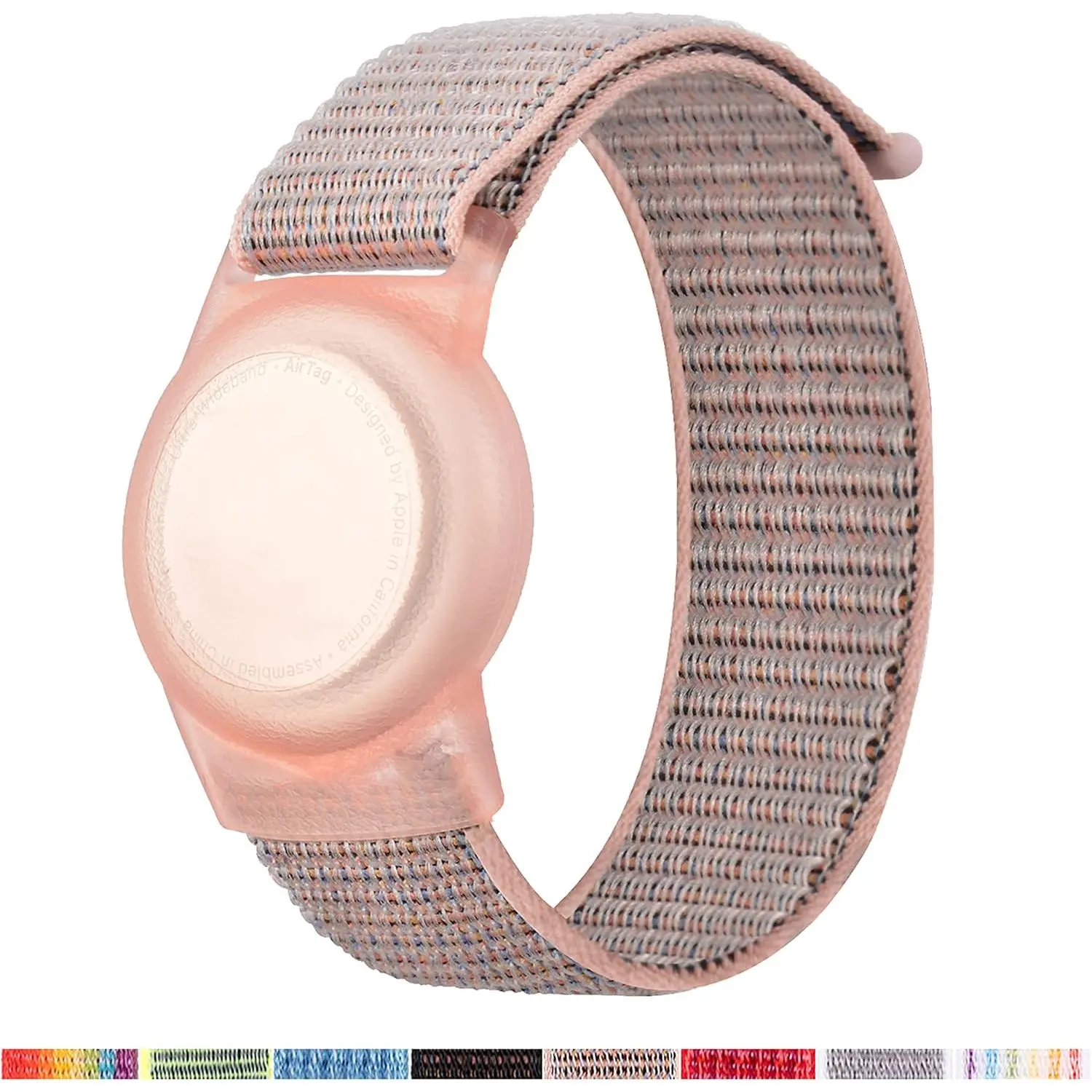 AirTag Bracelet for ,  Air Tag Protective Cover with Nylon Wristband, Anti Lost GPS  Case Cover Elastic Watch Band for  Girls Boys Elders ()