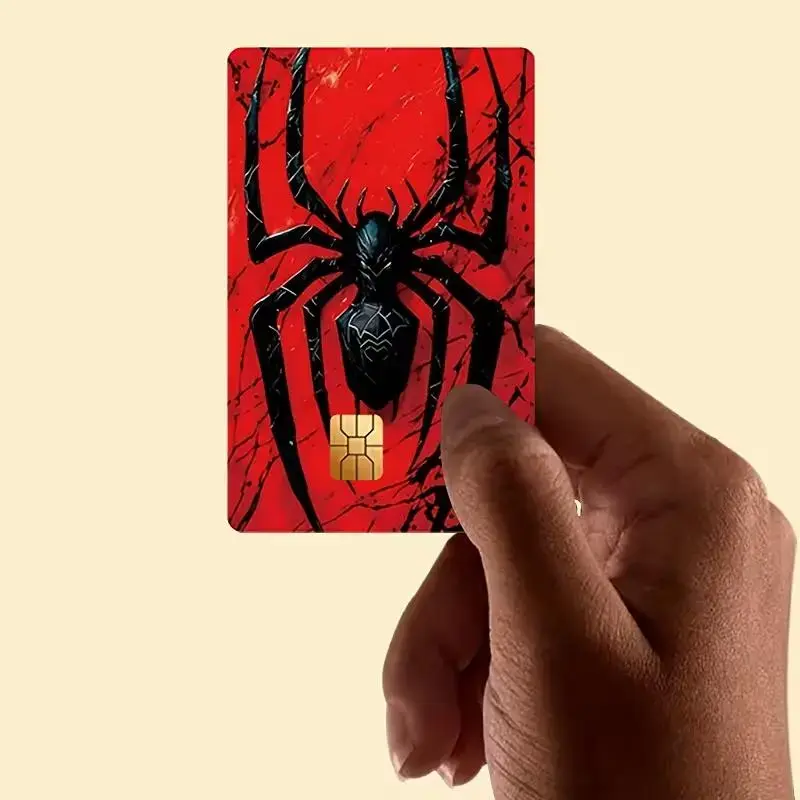 2 PACK Spider Credit Card Skin, Waterproof Debit Card Sticker Cover, Scratch Resistant Vinyl Wallet Wrap, Gothic Spider Art Design1