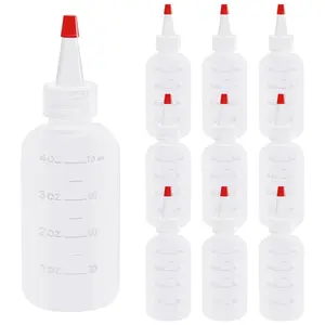 10 Pack 4 Ounce Plastic Squeeze Bottles With Caps Plastic Small Dispensing Bottles Crafts, Art, Glue, Kitchen