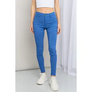 YMI Jeanswear Kate Hyper-Stretch Full Size Mid-Rise Skinny Jeans in Electric Blue