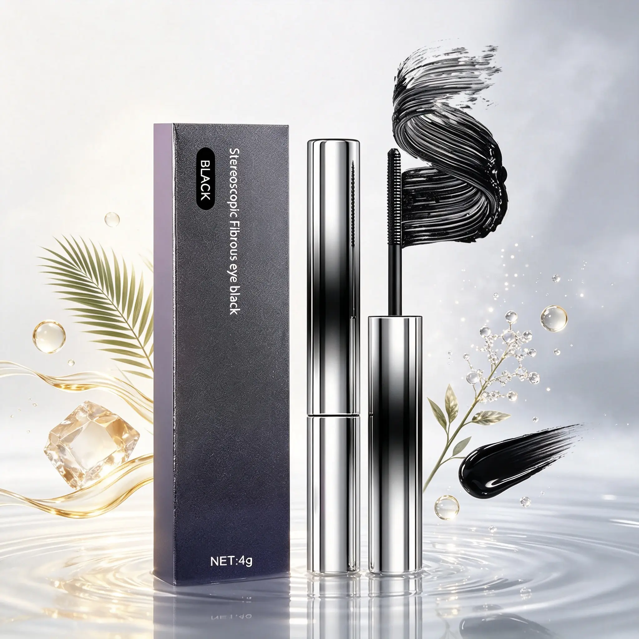 Volumizing Fiber Mascara – Intense Black, 3D Lifting Formula with Micro-Fibers That Instantly Lengthen, Thicken & Curl Lashes for a Bold, Wide-Eyed Look | Smudge-Proof, Long-Wearing & Easy to Remove | 4g