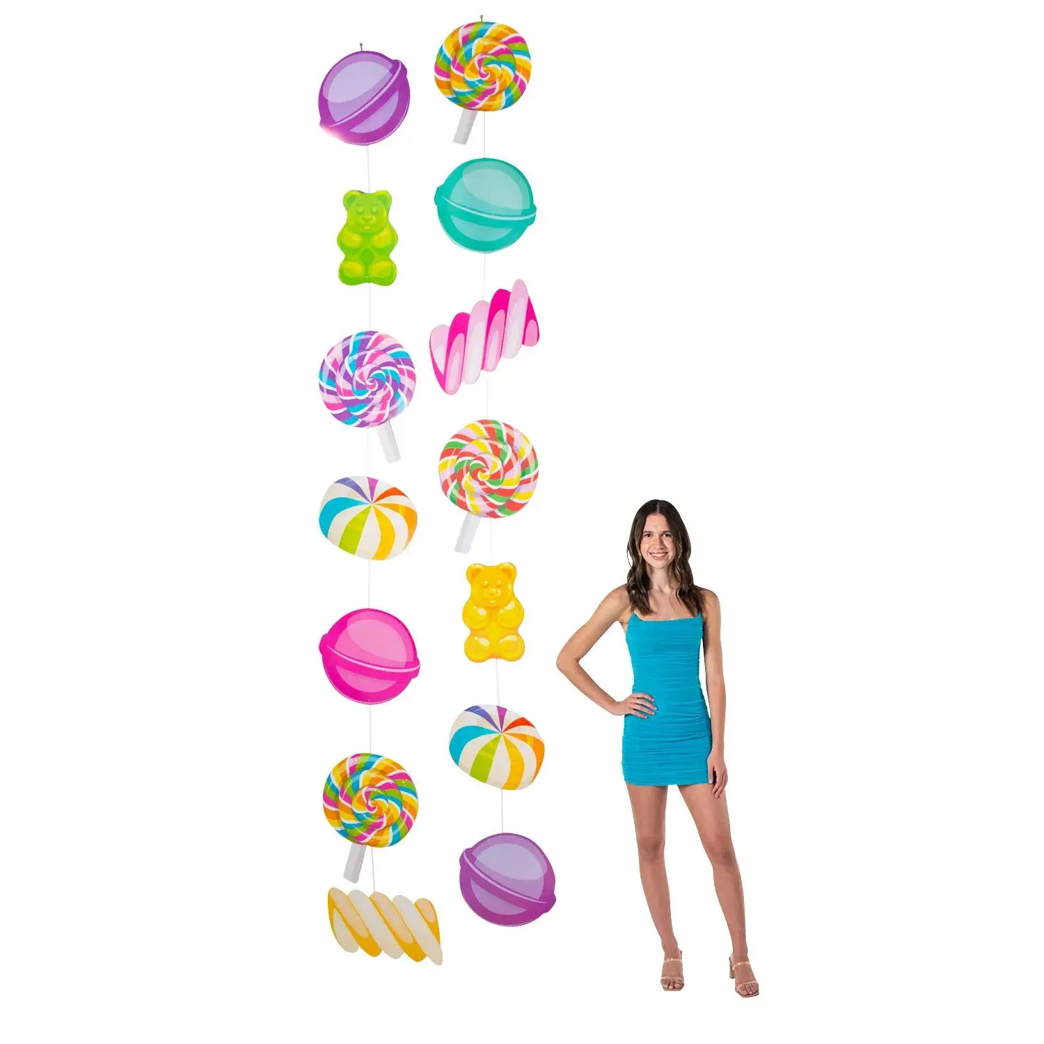 Colorful Candy & Sweet Treats Double-Sided Hanging Decorations - 12 ft., 2 Pcs