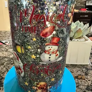 Snowman Glitter Cup - Christmas Decor