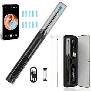 Main Body + Gift Box+2 Goose Feather Brush, with 10 Silicone Ear Spoon Replacement Set, Ear Cleaner with Camera, Intelligent Visual Ear Scoop,ear Wax Removal Kit with Camera, Safe & Easy Earwax Removal Tool for Home, Portable Ear Cleaner, Ear Cleaning Kit