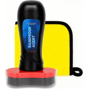 Automotive Oil Film Cleaning Brush for  Windows, Windshield Oil Film Remover with Sponge Applicator and Microfiber Cloth for Effective Oil Film Removal and  Visibility During Daily Driving