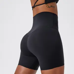 4" High Stretch Biker Shorts, Plain, High-Waist, Quick-Dry, Soft, Breathable, Minimalist Fit for Workout and Indoor Wear