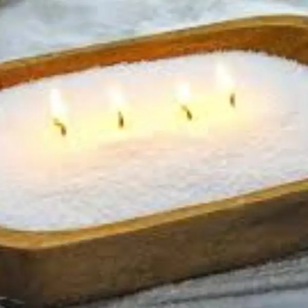 Pearled Wax Sand Candle Kit with Wooden Dough Bowl
