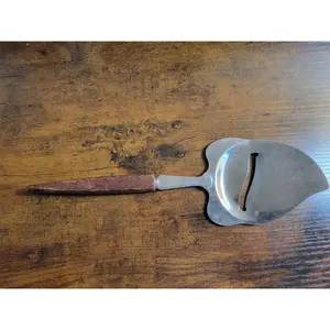 Vintage Stainless Steel Cheese Slicer/Server - Wood Handle -Made in Japan