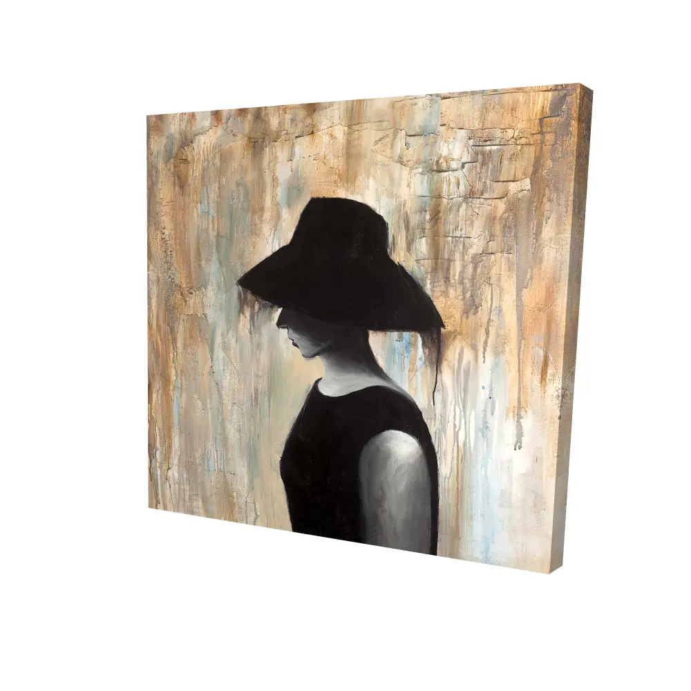 360 Stand Audrey Hepburn Big Hat Canvas Print - 8x8 in, Artistic Audrey Icon Home Decoration, Bedroom Fashion Wall Art, Ideal Gift for Home Supplies Enthusiasts, Modern Home Decor, Bedroom Decor