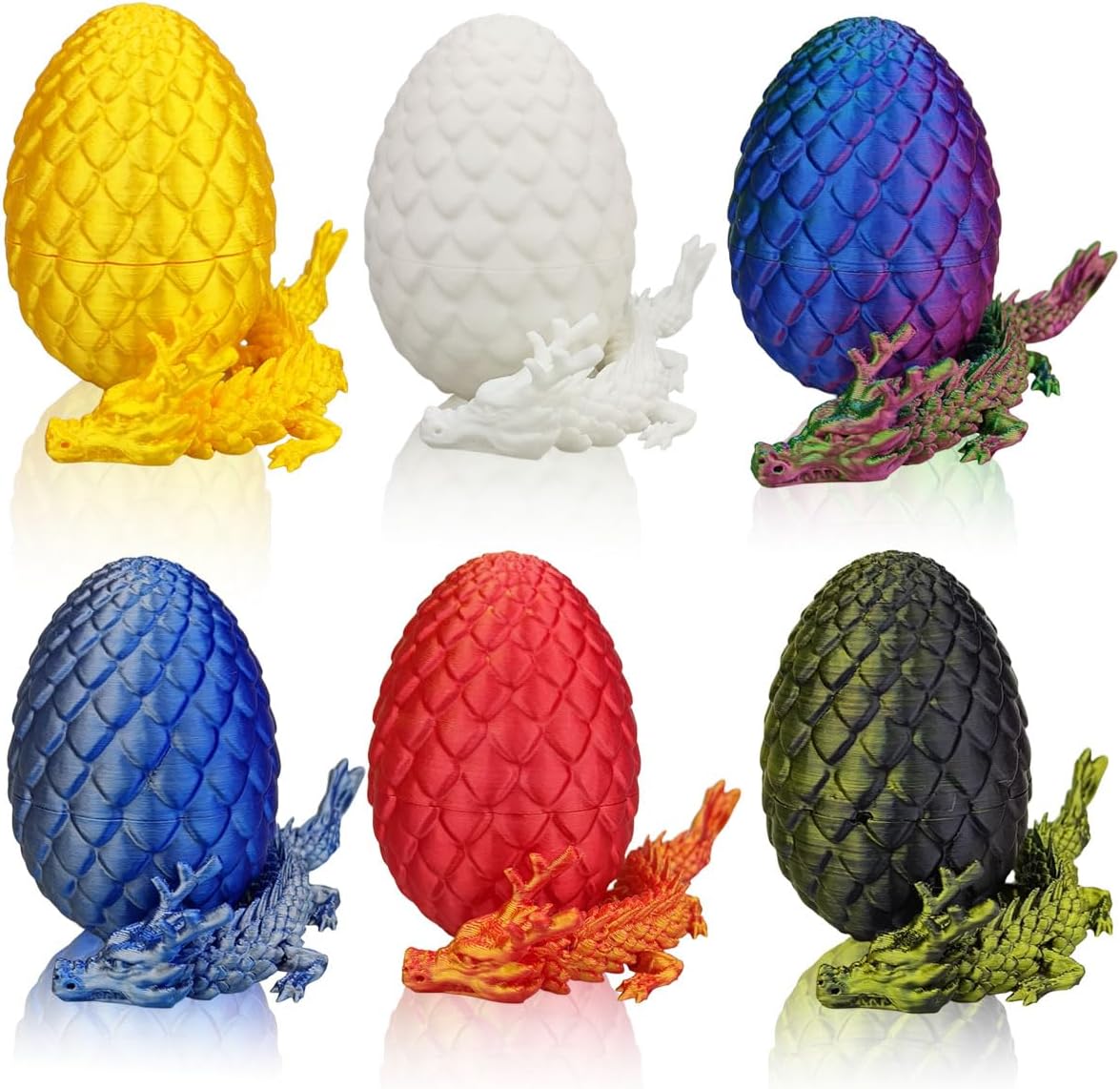6 Pack 3D Printed Dragon Egg Toys with Mini Dragons Inside, Prefilled Easter Eggs for Kids Boys Girls Teens, Easter Basket Stuffers, Easter Gift Party Favors 6 Pack 3D Printed Dragon Egg Toys with Mini Dragons Inside, Prefilled Easter Eggs for Kids Boys Girls Teens, Easter Basket Stuffers, Easter Gift Party Favors
