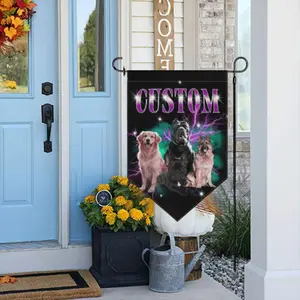 Custom Dog Garden Flag - Double Sided Personalized Multi Breed Dog Yard Banner, Outdoor Home Decor for Dog Lovers & Pet Owners