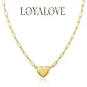 Loyalove Gold Movable Heart Necklace for Women & Teen Girls - Dainty Heart Pendant with Adjustable Length & Hypoallergenic Chain - Perfect Birthday Gift BlackFriday Jewelry