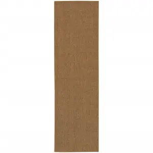 2' X 8' Tan Stain Resistant Indoor Outdoor Area Rug