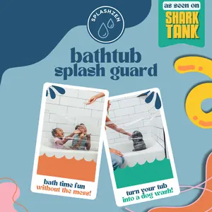 SplashZen Bathtub Splash Guard | As Seen on Shark Tank | for Bathing Kids & Pets | Stop Water Messes & Protect Your Bathroom | Quick & Renter-Friendly Installation