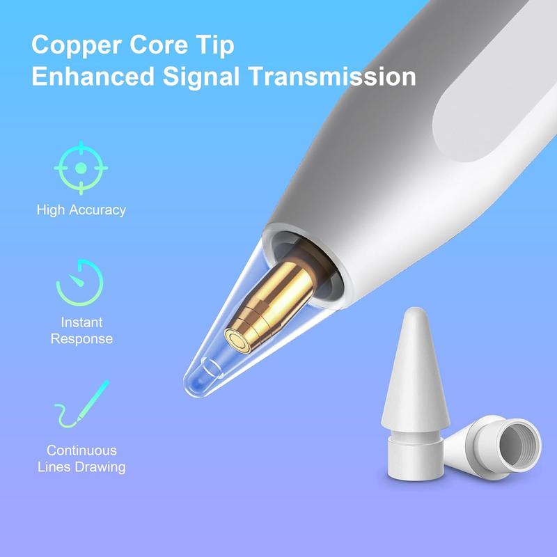 Magnetic Wireless Charging Stylus Pen, 1 Count Rechargeable Stylus Pen, High Precision Smooth Writing Pen for iPad 2018-2024 Models