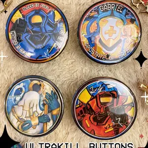 4 Ops ULTRAKILL Button Pins  - Gabriel , Ferryman , V1 , V2 Pins