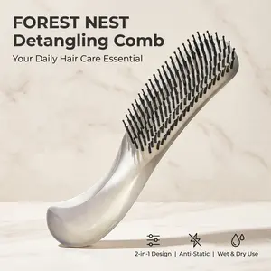 FOREST NEST Detangling Comb — 2-in-1 Wide & Fine Tooth Comb