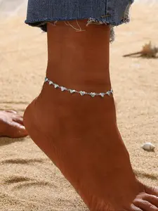 Stainless Steel Heart Anklet for Women, Random Number of Hearts Design, Durable & Stylish Jewelry Accessory for Daily Wear