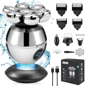 Rechargeable Electric Shaver Set with Multipurpose Replacement Heads, Professional Hair Trimmer for Men, Includes Various Grooming Tools