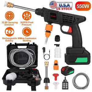 Cordless Pressure Washer Portable Electric Power Washer High Pressure Water Sprayer 363PSI Car Washer Cleaner With 12000mAh 48V Rechargeable Battery And Charger 2 Nozzles