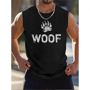 Gay Bear Pride distressed Bear Paw WOOF Printed Singlet, Men'S Sleeveless Workout Swim Shirt Quick Dry Athletic Running Gym Muscle Beach Tank Top Big and TallGreat gift