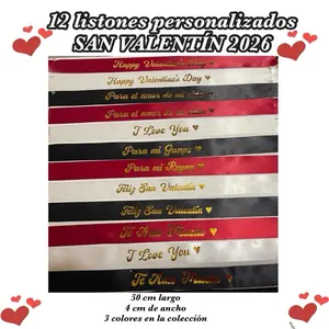 12 Listones Personalizados para San Valentín 2026