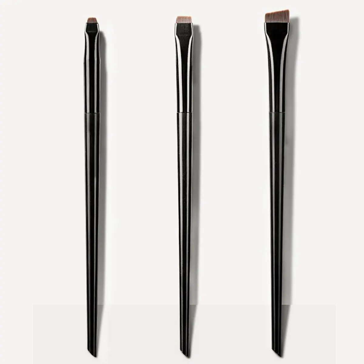 Portable Flat Fine Eyeliner Brush, 3pcs/set Reusable Eyebrow Brush, Professional Eyes Makeup Brushes for Women & Girls & Beginners, Eyebrow Angled Brush, Cosmetic Brushes, Make Up Tools