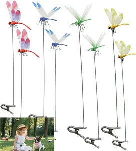 8PCs Assorted Color Dragonfly Clip Set - Versatile for Garden Decoration, Hat Accessories, and Natural Fly Control, the Perfect Gift for Garden Lovers
