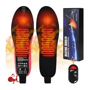 USB rechargeable remote-controlled three-speed heated insoles for skiing in winter — warm foot care (Black)