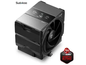 Sudokoo SK700V AM5-Designated CPU Air Cooler, Single Tower, 7 Heatpipes, Digital Display, TDP 220W, Full RAM Freedom, L-Rail Lock Mount, M-Winding Tech Fan