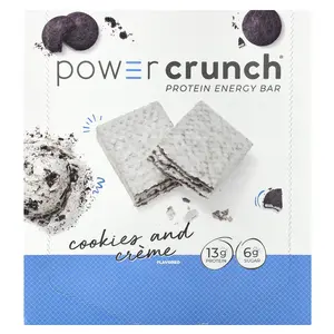 BNRG Power Crunch®, Protein Energy Bar, Cookies and Crème, 12 Bars, 1.4 oz (40 g) Each