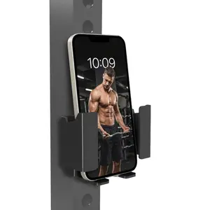 Rack Mounted Phone Holder for 2x2 / 3x3  Power Rack & Squat Rack (Sold Separately), Fixed Side Slots & Hook Mount Phone Stand, Compatible with 5/8–1 inch Rack Holes, Hands-Free Gym Filming