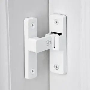 White 90  Barn Door Latches , Zinc Alloy Latch - Flip Gate Latches ,for Cabinet,Barn,Sliding,Bathroom,Garden Doors Applications
