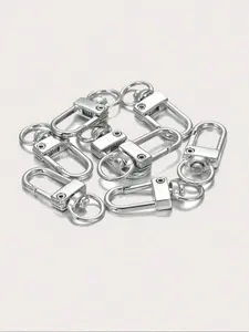Silver Color Small Gate Clasp Hanging Bag Buckle, Metal Spring Clip DIY Jewelry Making Accessory, Casual Style All Season Use