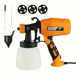 Electric spray painting machine Airless spray gun, suitable for indoor spray painting, furniture, fences, cabinets, walls, indoor and outdoor, no battery (yellow)