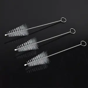 3-Piece Decorating Tips Brush Set, Cake Decorating Tube Cleaner Brush, Stainless Steel and Nylon Fiber Baking Tools, Baking Utensils Supplies for Kitchen Use