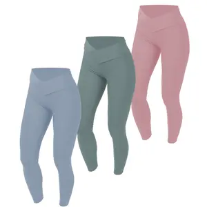 Pro-Fit 3-pack Set V Front High Waist Leggings, Moisture-wicking, 25%Spandex/Shaping, Breathable, Squat Proof, Stretch, Sportswear/Womenswear K1023Y-3 yoga legging