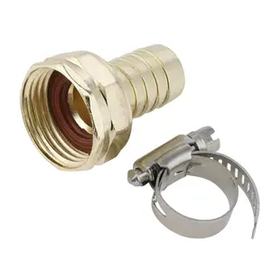 5/8 in. Metal Female Hose-Coupling Repair Mender with Stainless Steel Clamp Hose and Sprinkler Repair