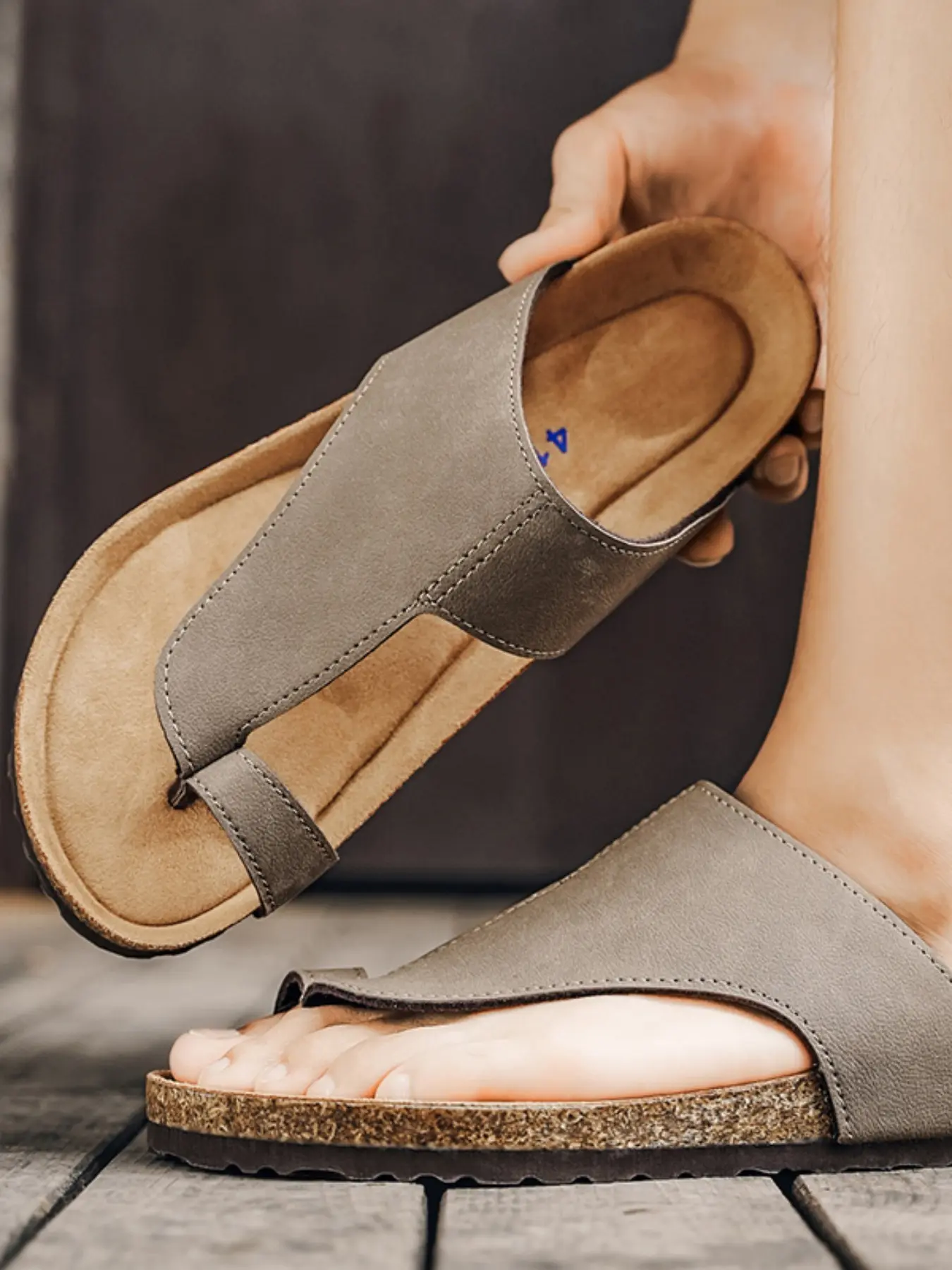 2026 Fashion Classic Summer Sandals Footwear, Men's PU Rubber Sole Flat Lightweight Beach Sandals Comfortable Breathable Outdoor Beach Shoes, Casual Less Than Ankle Height