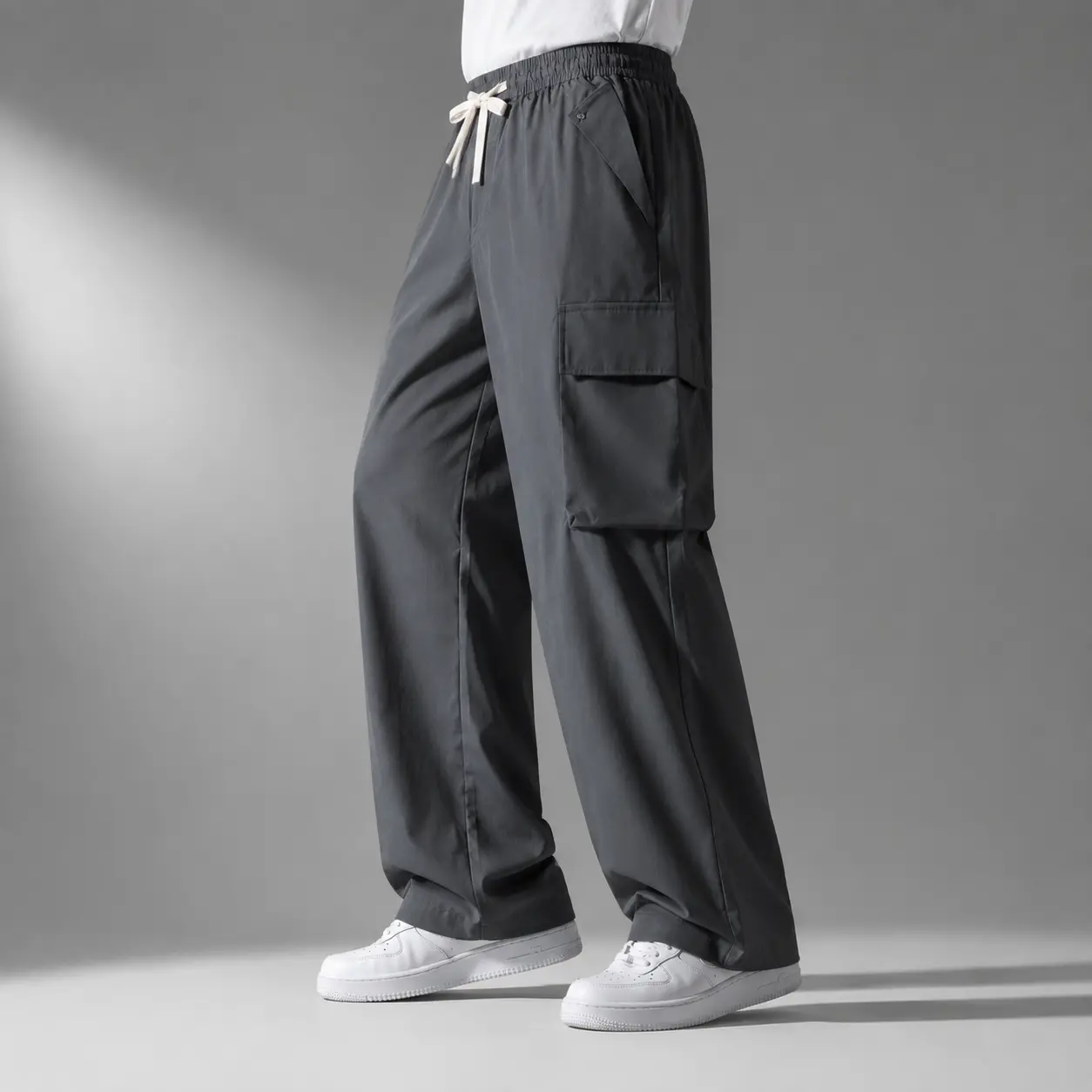 Y2K Gorpcore Parachute Cargo Pants | Relaxed Wide-Leg Fit | Venice Beach Streetwear | Baggy Drawstring Trousers
