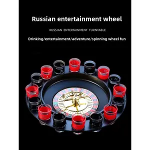 Russian Roulette Shot Glass Spinning Wheel 16 Cups Drinking Game Tool For KTV Bar Nightclub Party Home Fitness Exercise Fun Entertainment