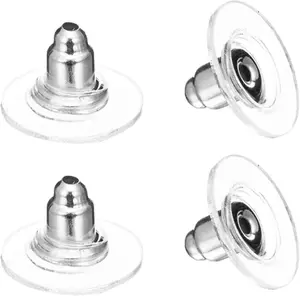 Silver Earring Backs,Earring Backs Replacements for Droopy Ears/Studs/Heavy Earring,20pcs Earring Lifters Bullet Clutch