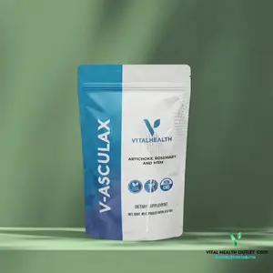 Vital Health V-Asculax - Herbal Circulation & Leg Comfort Formula with Witch Hazel Artichoke & MSM for Vascular Wellness